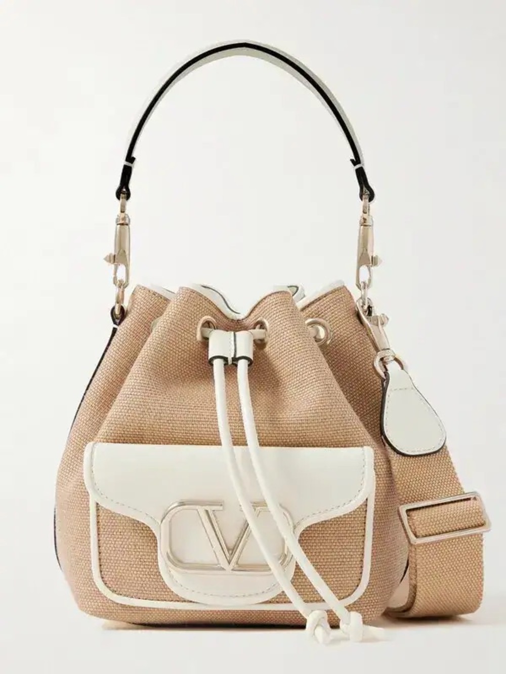 Valentino Garavani Locò Raffia Bucket Bag